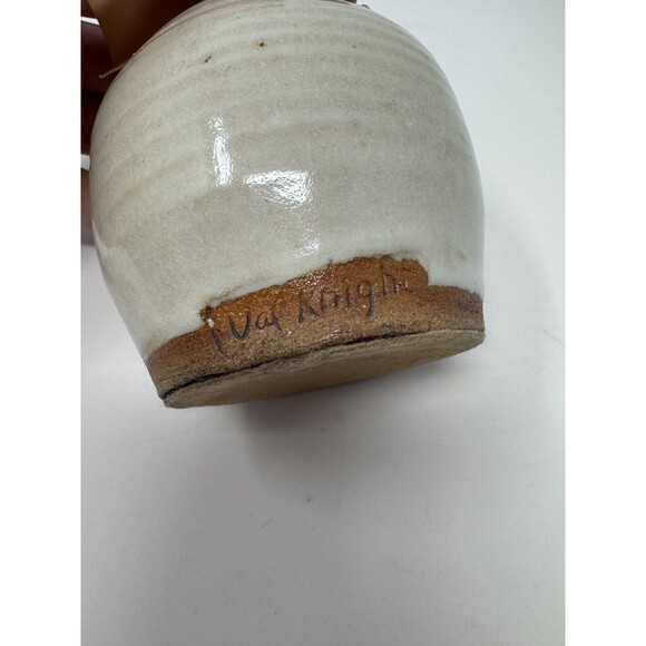 Val Knight Original Studio Stoneware Angel Figurine Native American Signed 5.5” - Picture 6 of 10